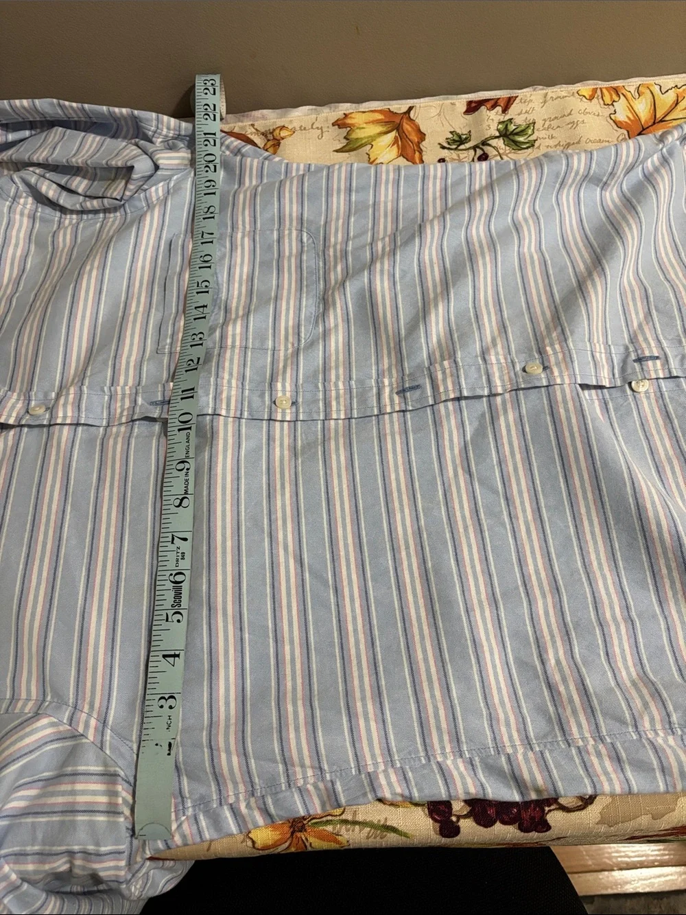 J. Crew Men's Light Blue and White Striped Button-Down Shirt
